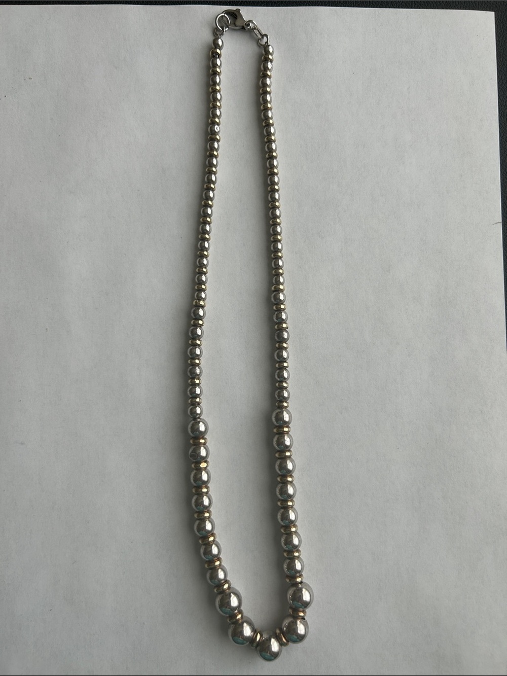 Classic Sterling silver 20” Graduated Beaded Necklace Elegant Women's Jewelry